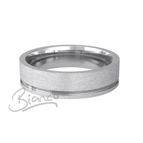 Patterned Designer White Gold Wedding Ring - Eterno